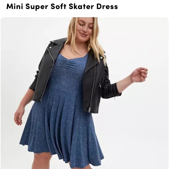 Torrid Mini Super Soft Skater Dress Star Print EUC Size 1 - Picture 8 of 12
